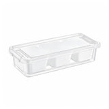 Plastic Storage Organizer 3 Compartments White 1.2L