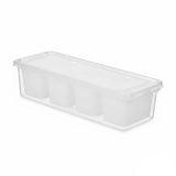 Plastic Storage Organizer 4 Compartments White 3.5L