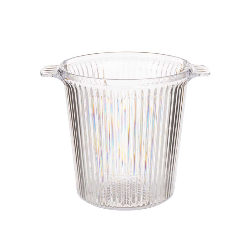 Plastic Triped Ice Bucket Transparent