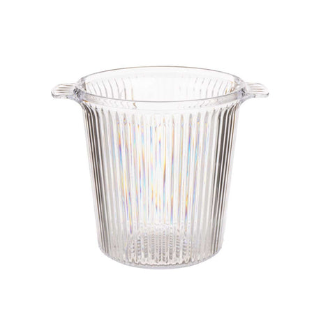 Plastic Triped Ice Bucket Transparent