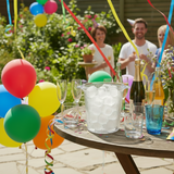 Plastic Triped Ice Bucket Transparent