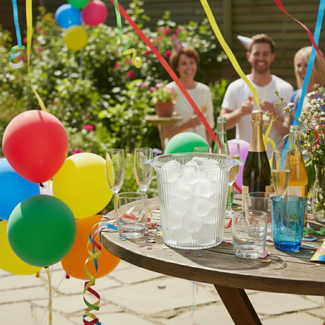 Plastic Triped Ice Bucket Transparent