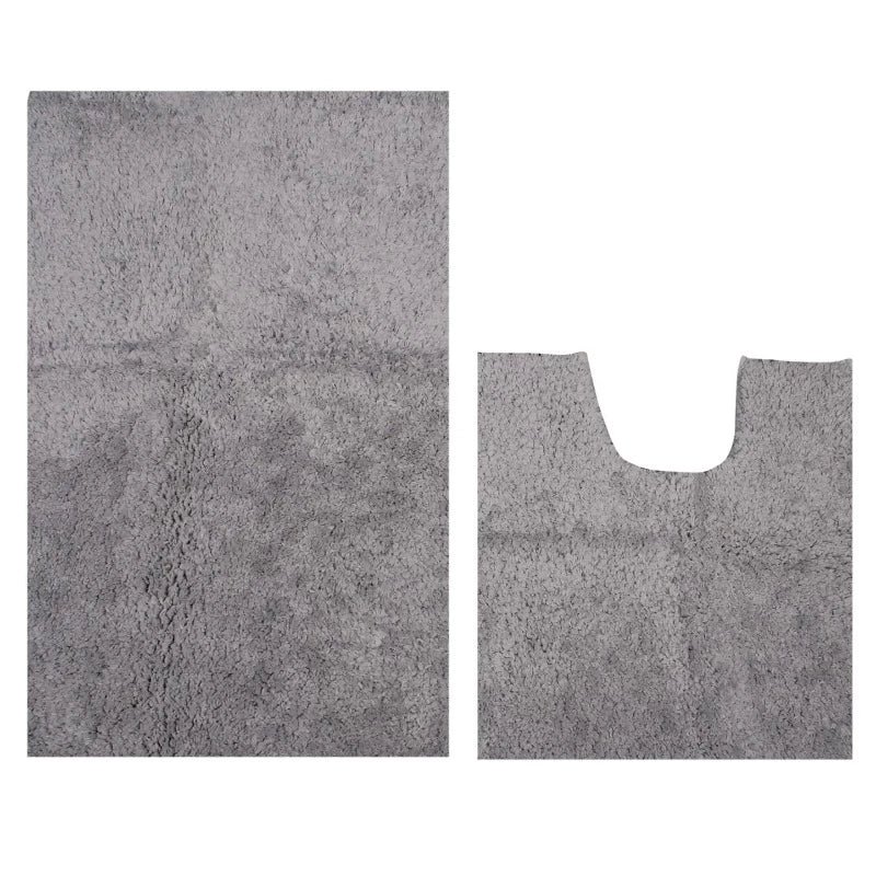 Polyester Bath Mat & Contour Set Silver by JB Saeed Studio Buy