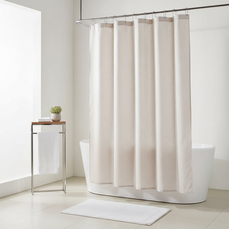 Polyester Bathroom Curtain White Dots 180x180cm