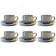 Porcelain Cup & Saucer 220ml Charcoal (Set of 12)