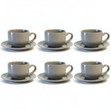 Porcelain Cup & Saucer 220ml Charcoal (Set of 12)