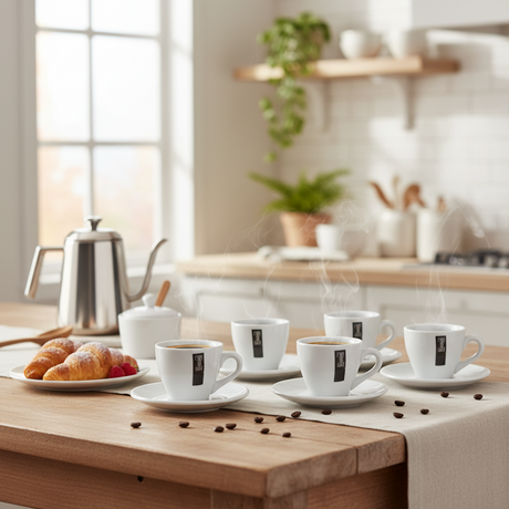 Porcelain Coffee Cup With Saucer 200ml (Set of 6pcs)