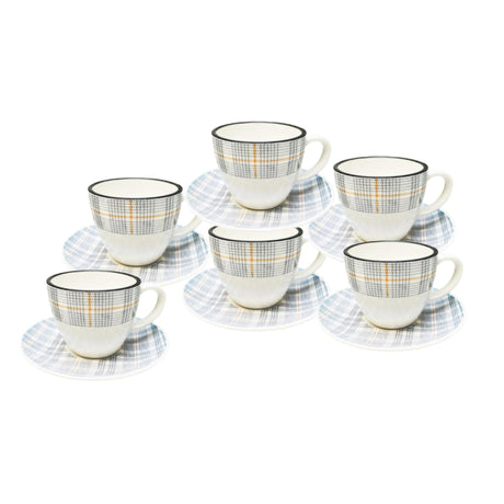 Porcelain Coffee Cup With Saucer (Set of 6) 200ml