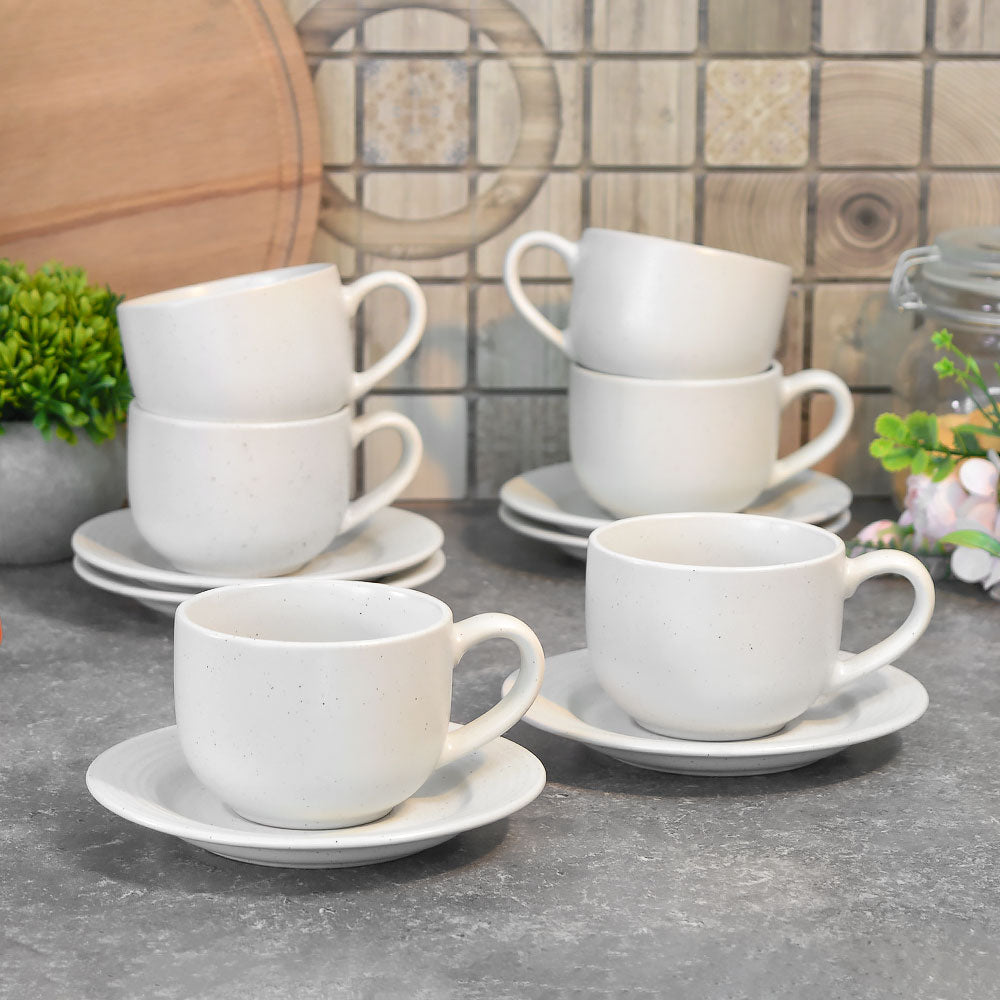 Porcelain Cup & Saucer 220ml White (Set of 12)
