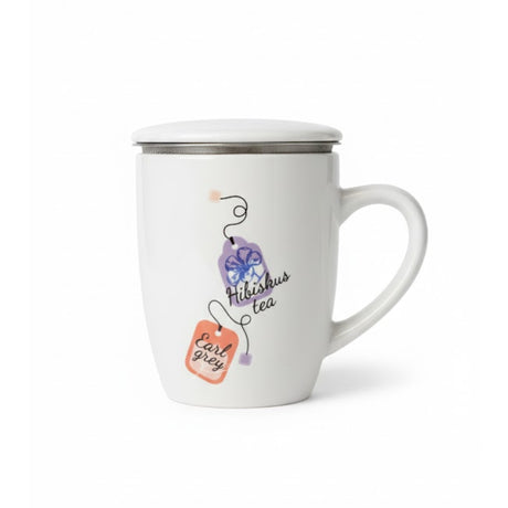 Porcelain Herbal Tea Mug With Lid and Filter 350ml