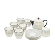 Porcelain Printed Tea Set White (Set of 16pcs)