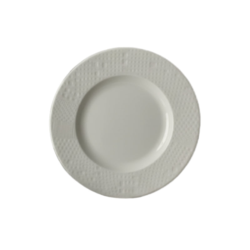 Porcelain Round Serving Plate White (Set of 7pcs)