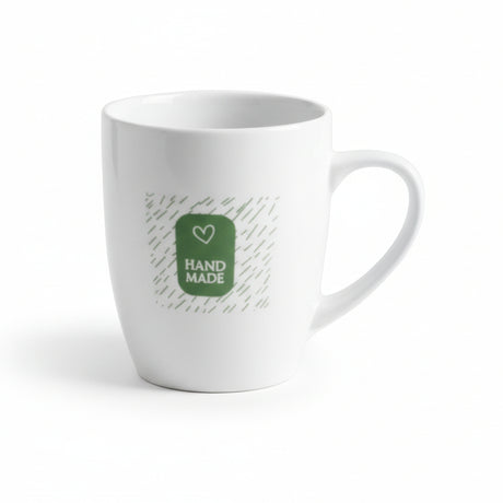 Porcelain Serving Mug 350ml White Hand Made