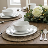 Porcelain Soup Bowls 800ml White With Stand Black (Set of 6)