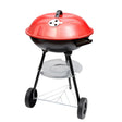 Portable Round Kettle Charcoal BBQ Grill Red/Black 43cm