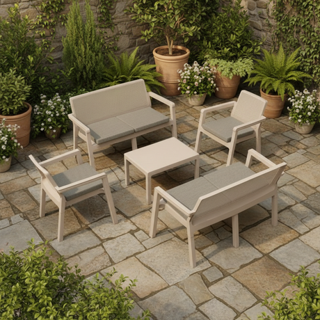 Garden Set Prestij 6 Persons Beige