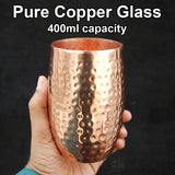 Pure Copper Hammered Drinking Glass 400ml
