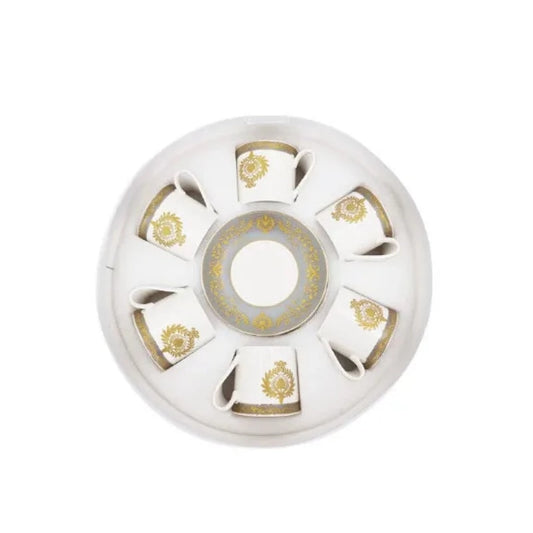 Cup & Saucer Set White & Gold (6pcs Set)