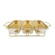 Rectangle 3in1 Burner Dish 1.3L Gold
