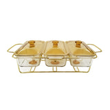 Rectangle 3in1 Burner Dish 1.3L Gold