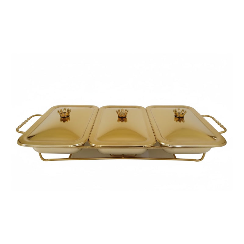 Rectangle 3in1 Burner Dish 1.5L Gold