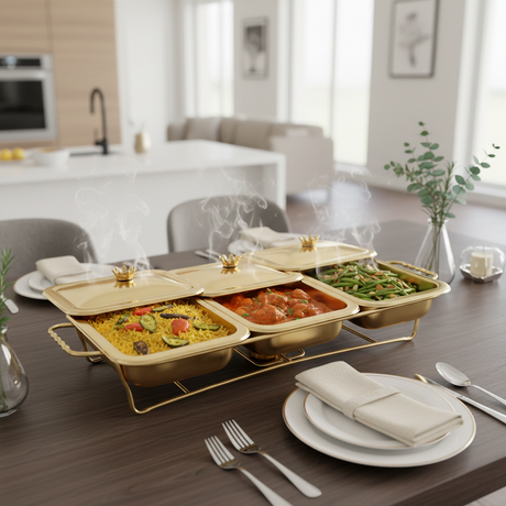 Rectangle 3in1 Burner Dish 1.5L Gold