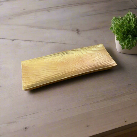 Rectangle Log Dish Gold