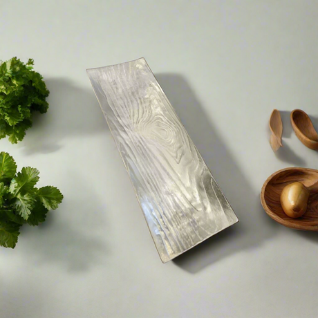 Rectangle Log Dish Silver