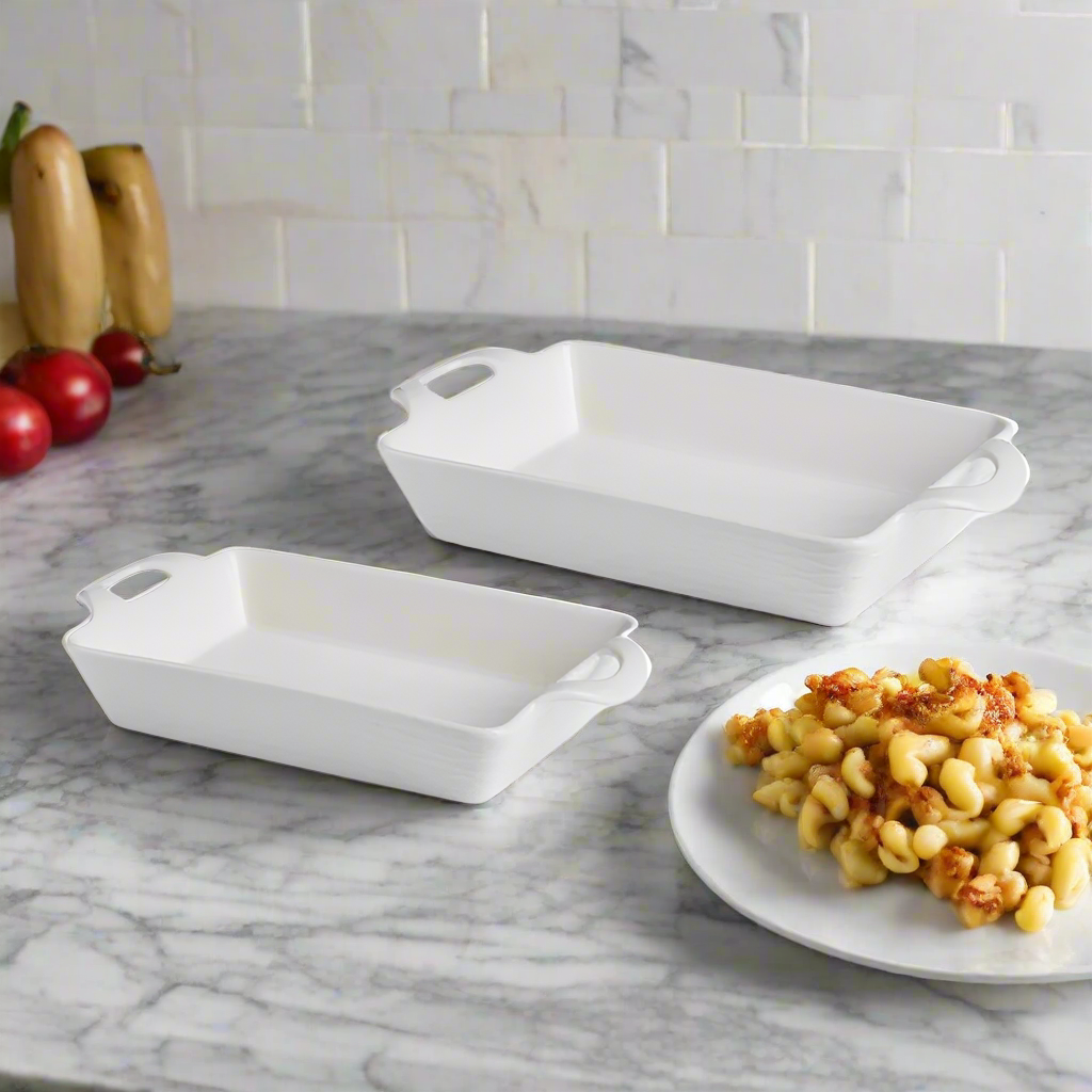 Rectangular Baking Plate With Open Handle Set of 2