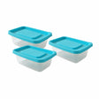 Rectangular Lunch Boxes Plastic 1.35L (Set of 3)