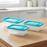 Rectangular Lunch Boxes Plastic 1.35L (Set of 3)