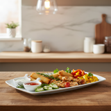 Rectangular Porcelain Serving Tray 35cm White