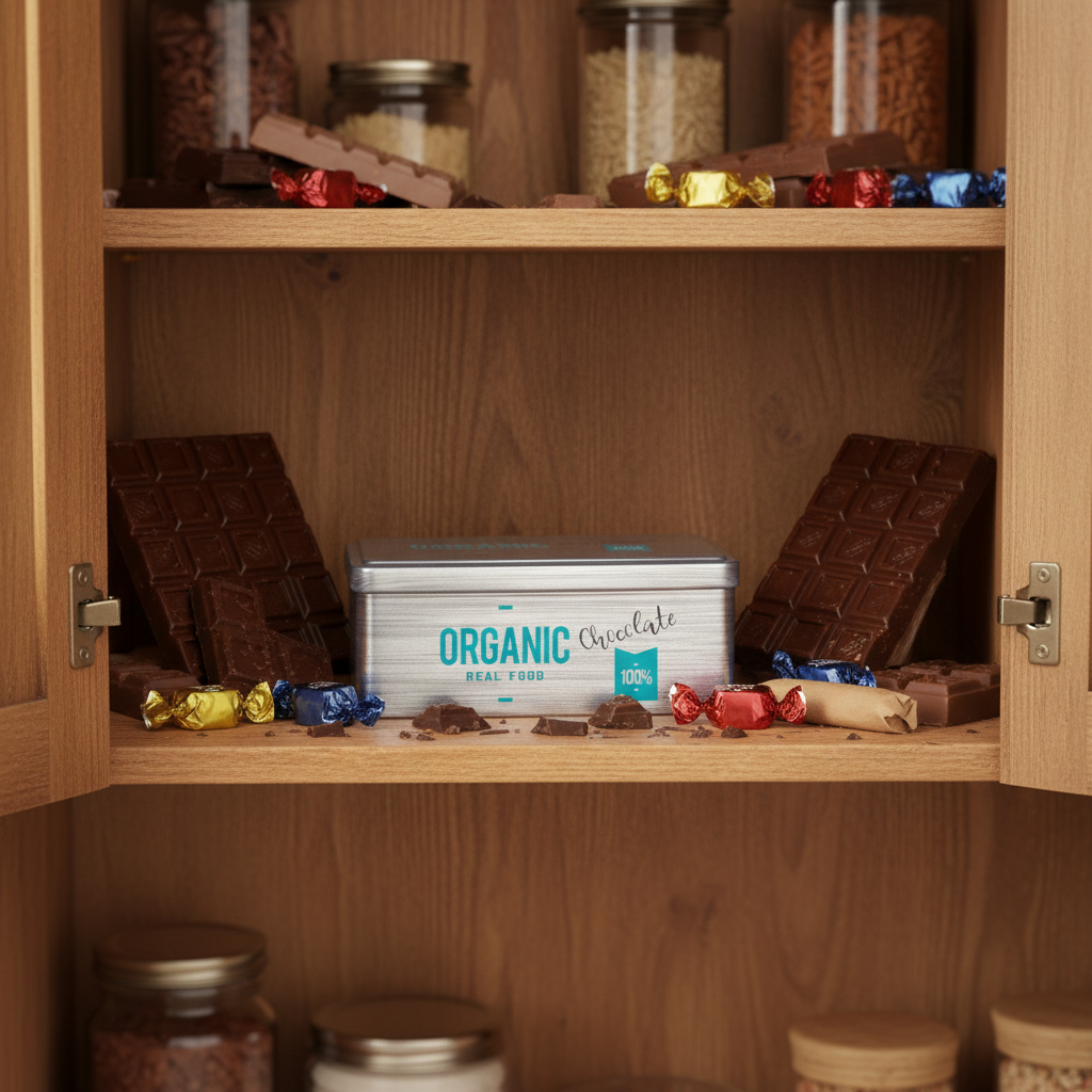 Rectangular Tin Storage Box Chocolate