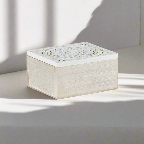 Rectangular White Wooden Box