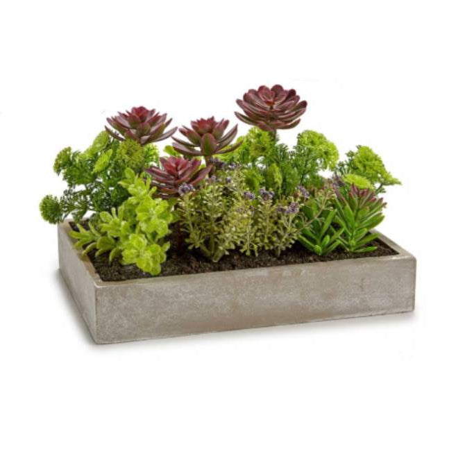 Rectangular Window Box Grey Mix