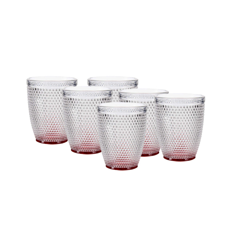 Red Points Water Serving Glass 300ml