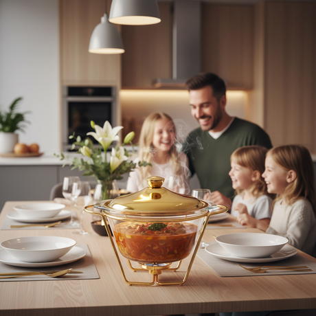 Round Deep Burner Dish 4L Gold