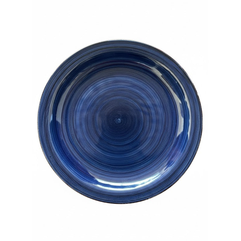 Round Dinner Flat Plate With Edge 27cm Blue