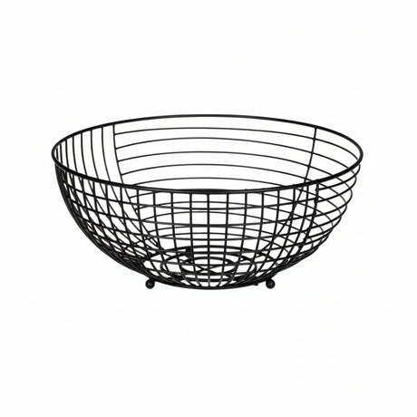 Round Fruit Basket in Black Metal