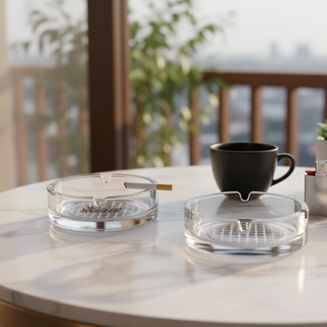 Round Glass Ashtray 10.5cm (Set of 2)