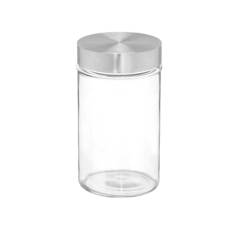 Round Glass Jar With Steel Lid 1L