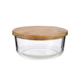 Round Glass Lunch Box With Bamboo Cap 620ml