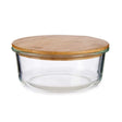 Round Glass Lunch Box With Bamboo Cap 950ml