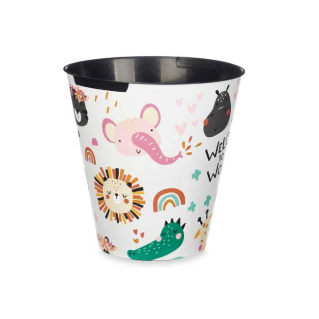 Round Plastic Bin Animal World