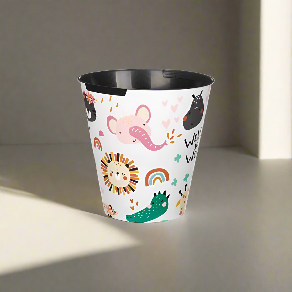Round Plastic Bin Animal World