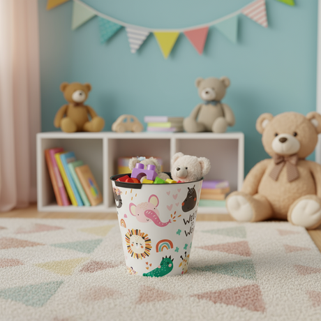 Round Plastic Bin Animal World