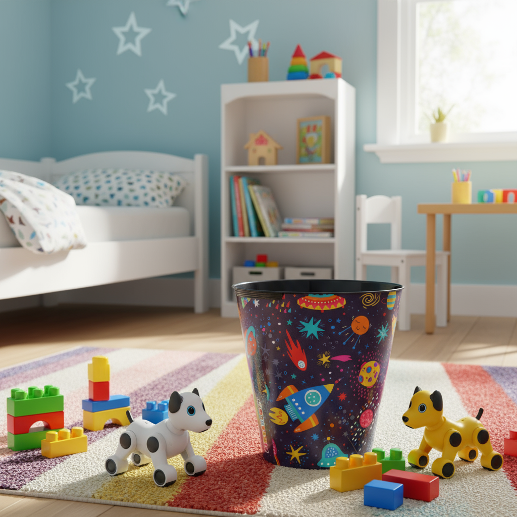 Round Plastic Bin Space