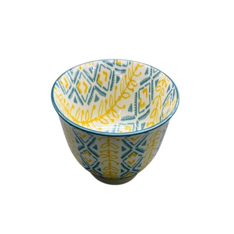 Round Serving Bowl 4.75" Yellow & Green