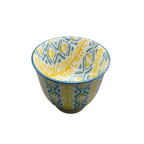 Round Serving Bowl 4.75" Yellow & Green
