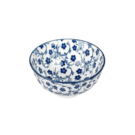 Round Serving Bowl 6" Blue Flower